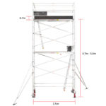 4.7m – 5.0m Narrow Aluminium Mobile Scaffold Tower (Standing Height)