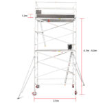 4.7m – 5.0m Wide Aluminium Mobile Scaffold Tower (Standing Height)