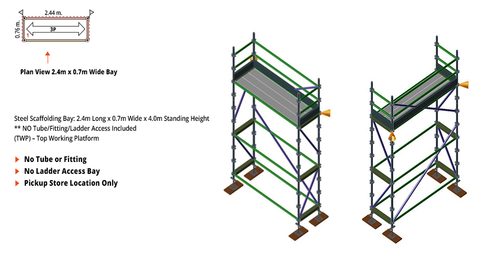 Kwikstage Scaffolding Package - 2.4M X 0.7M X 4.0M – ONE DECK