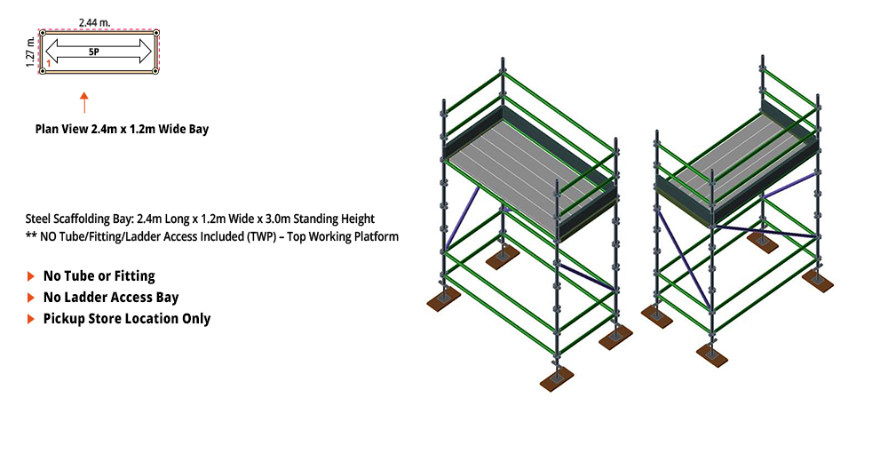Kwikstage Scaffolding Package - 2.4M X 1.2M X 3.0M – ONE DECK