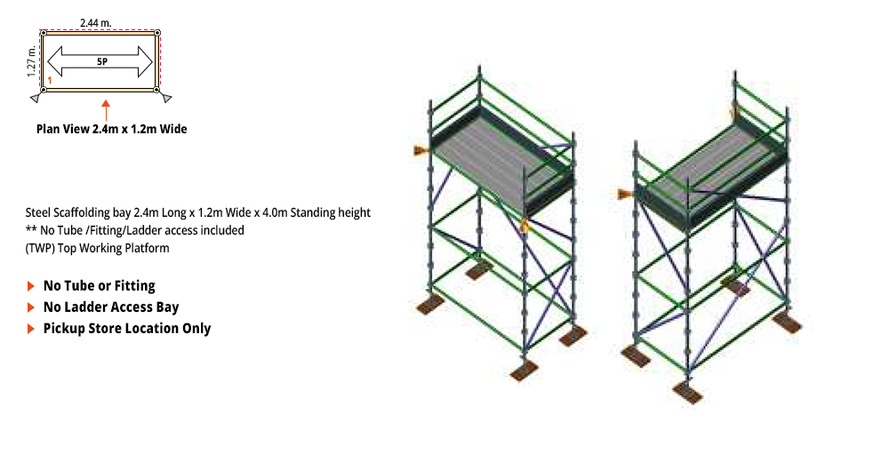 Kwikstage Scaffolding Package - 2.4M X 1.2M X 4.0M – ONE DECK
